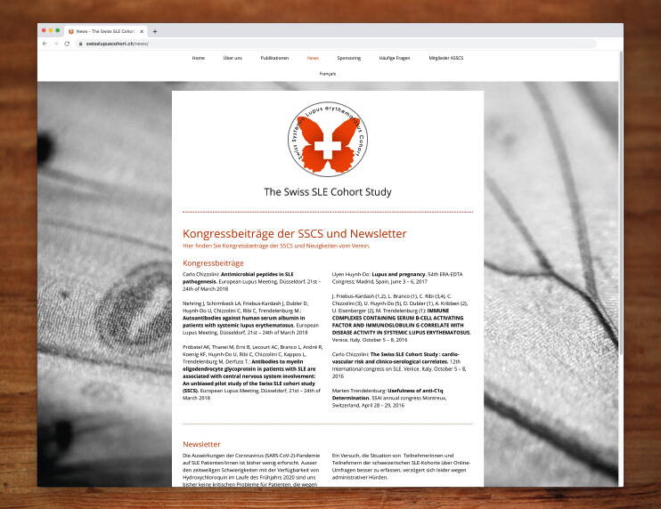 Responsive Website für Swiss Lupus Cohort – designed by antiva