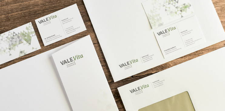 Geschäftsdrucksachen von ValeVita, designed by antiva
